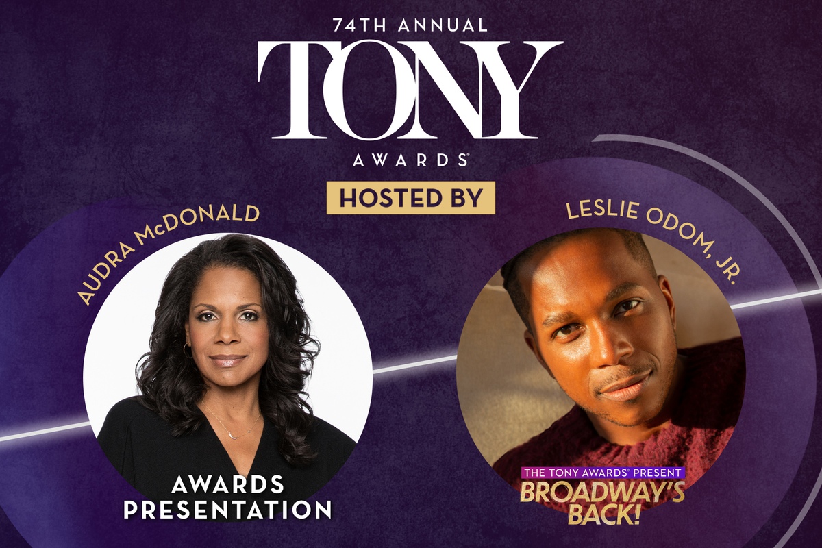 Audra McDonald and Leslie Odom Jr. will host the 74th Annual Tony Awards on Sunday, September 26, 2021