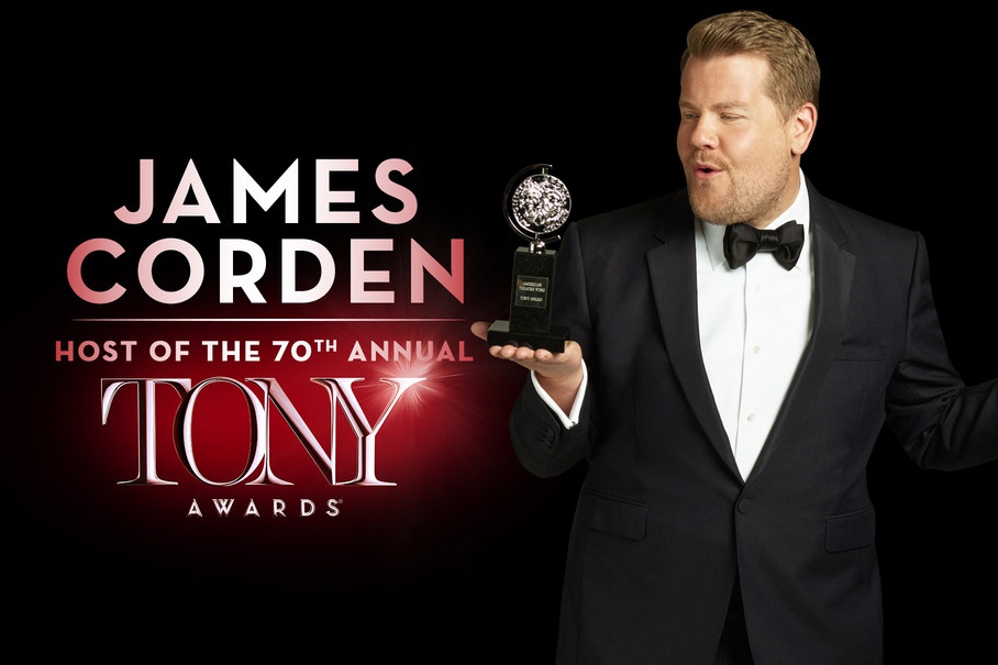 James Corden will host the 70th Annual Tony Awards on Sunday, June 12, on CBS.